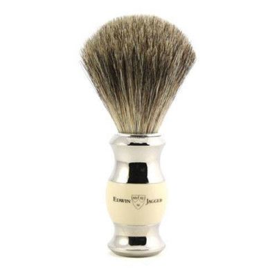 Edwin Jagger Rakborste - Elfenbensimitation och Nickel (Pure Badger)