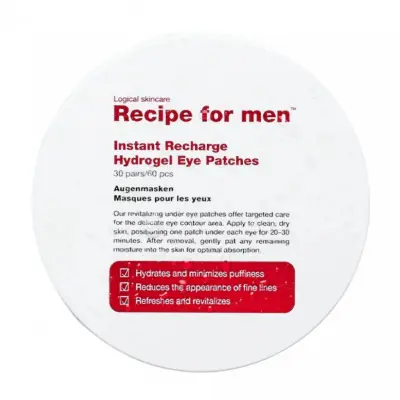Recipe for men Instant Recharge Hydrogel Eye Patches