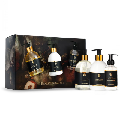 Benjamin Barber Gift Set Saffron & Leather Hand Trio
