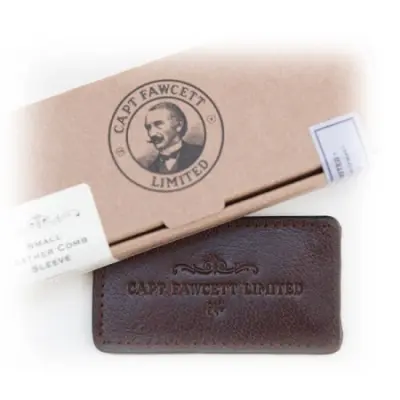 Leather Case Folding Pocket Moustache Comb