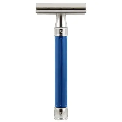 Edwin Jagger 3ONE6 Stainless Steel Blue DE Safety Razor
