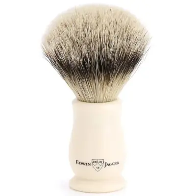 Edwin Jagger Chatsworth Ivory Silver Tip Badger Shaving Brush