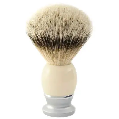 Edwin Jagger Riva Ivory Silver Tip Badger Shaving Brush