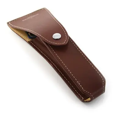 Fodral för rakhyvel i brunt läder