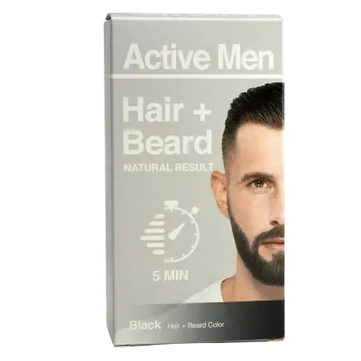 Active Men Beard and Hair color - Black (1 sæt)