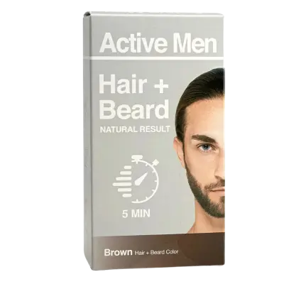 Active Men Beard and Hair color - Brown (1 sæt)