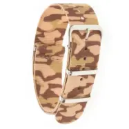 CAMO Nato Strap Army Brown Steel 18 mm