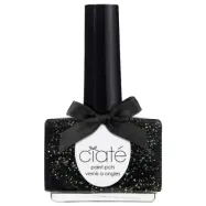 Transparent nagellack guldfärgat glitter svart skimmer