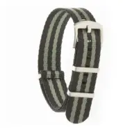 SEATBELT Heavy Nato Strap Black Bond Style Satin 20 mm XL