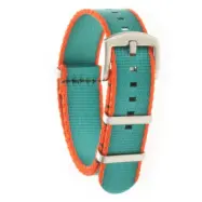 SEATBELT Heavy Nato Strap Orange Green Satin 20 mm