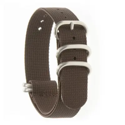 ZULU FIVE Dark Brown Strap Satin 20 mm