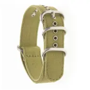 ZULU FOUR Army Green Canvas Strap Satin 18 mm