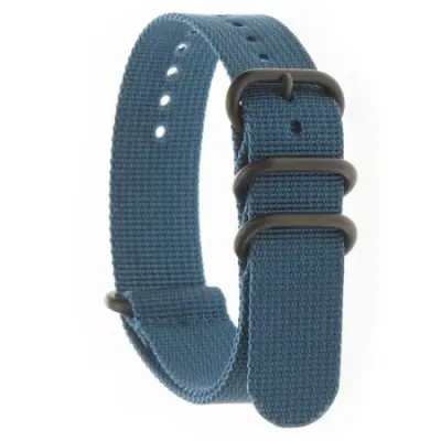 ZULU FOUR Blue Nato Strap Black 24 mm