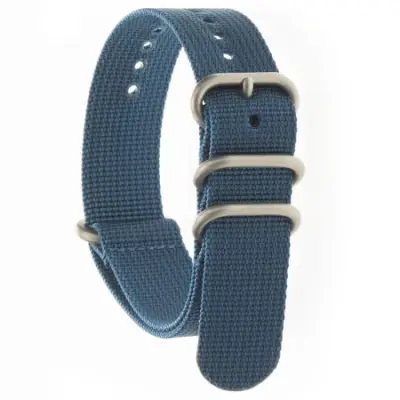 ZULU FOUR Blue Nato Strap Heavy Satin 24 mm