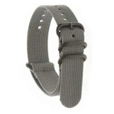 ZULU FOUR Grey Nato Strap Black 20 mm