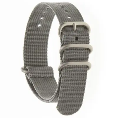 ZULU FOUR Grey Nato Strap Heavy Satin 18 mm