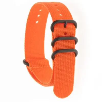 ZULU FOUR Orange Nato Strap Black 22 mm