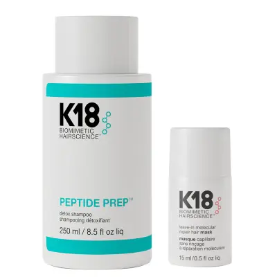 K18, Leave in Mask + Detox Shampoo 250ml Duo