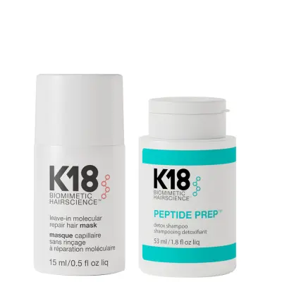 K18, Leave in Mask 15ml + Detox Shampoo 53ml Duo