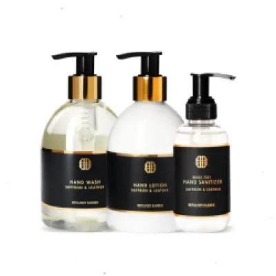 Benjamin Barber Gift Set Saffron & Leather Hand Trio