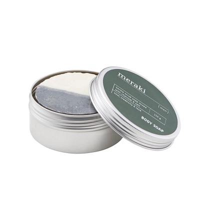 Meraki Men Charcoal & Salt Body Scrub Soap (150 g)