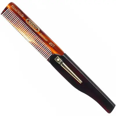 Kent Brushes Folding Pocket Comb With Clip