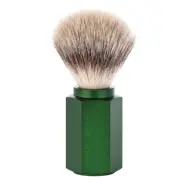 HEXAGON Silvertip Fibre Shaving Brush Anodised aluminum forest