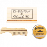 Golden Beards Moustache Wax & Eco Wood Comb 7,5cm