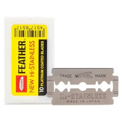 Feather Hi Stainless Double Edge Razor Blades 10-pack