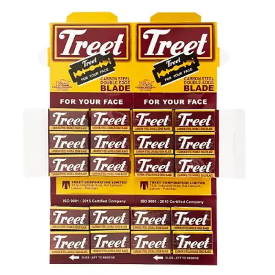 Treet Carbon Steel Double Edge Razor Blades x200