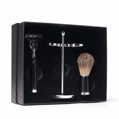 Benjamin Barber Classic 3-piece Shaving Set Ebony Mach3