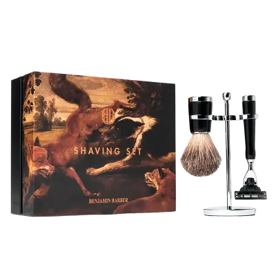 Benjamin Barber Classic 3-piece Shaving Set Ebony Mach3