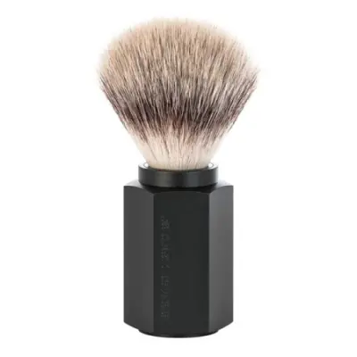 HEXAGON Silvertip Fibre Shaving Brush Anodised aluminum graphite