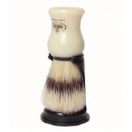 Omega Pure Bristle Shaving Brush with Stand, White