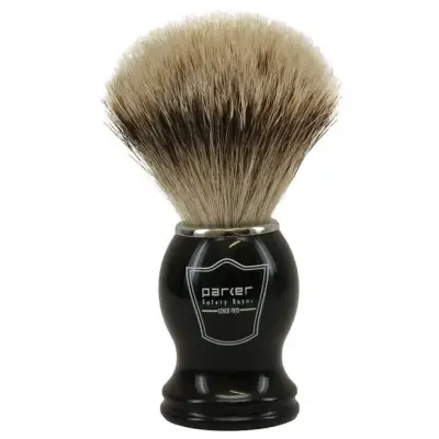 Parker Black Silver Tip Badger Shaving Brush
