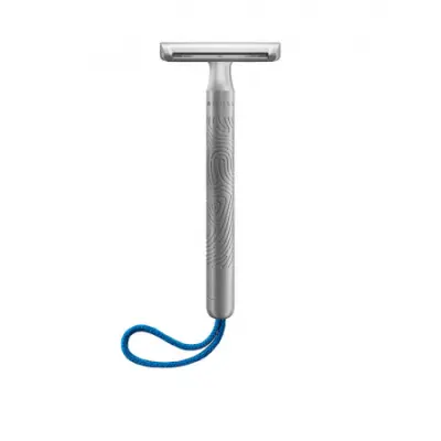 Companion Unisex Safety Razor Silver Matt - Blue