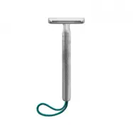 Companion Unisex Safety Razor Silver Matt - Turquoise
