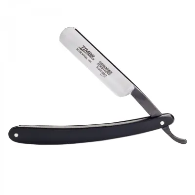 Giesen & Forsthoff Cut Throat Rakkniv med skaft i svart plast