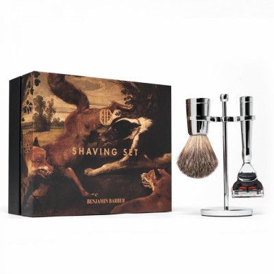 Benjamin Barber Classic 3-piece Shaving Set Chrome Fusion (1 stk)
