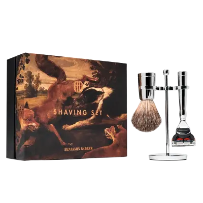 Benjamin Barber Classic 3-piece Shaving Set Chrome Fusion (1 stk)
