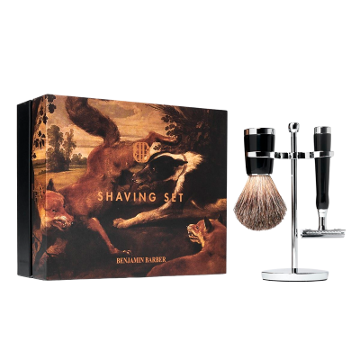 Benjamin Barber Classic 3-piece Shaving Set Ebony Safety Razor