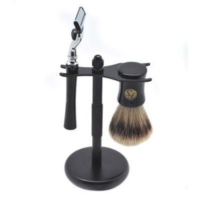 Frank Shaving Rakset med Ställ (Svart)