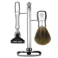 Gentlemen's Tonic Mayfair Shaving Set Chrome Mach3 Pure Badger