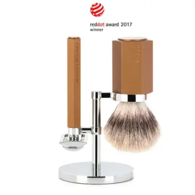 HEXAGON Shaving Set Bronze - Silvertip Fibre