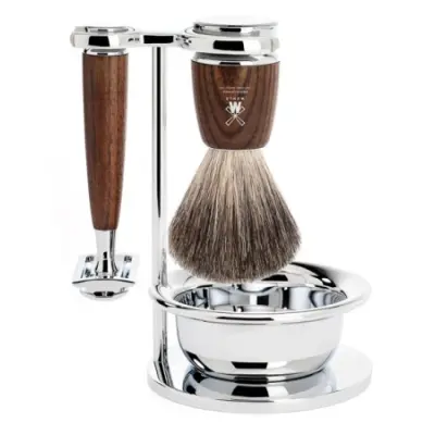 RYTMO Safety Razor Pure Badger - Steamed Ash with Bowl