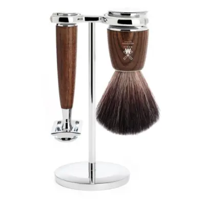 RYTMO Safety Razor Set Black Fibre - Steamed Ash