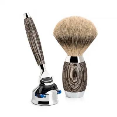 Shaving Set Edition 3 Bog Oak Sterlig Silver Fusion Silvertip