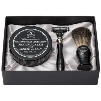 Taylor of Old Bond Street Victorian Jermyn Street Satin Lined Gift Box Mach3 Pure Badger