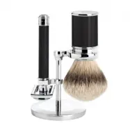 TRADITIONAL Black R41 Shaving Set Silvertip