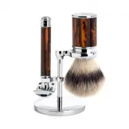 TRADITIONAL Shaving Set Silvertip Fibre Resin Tortoiseshell